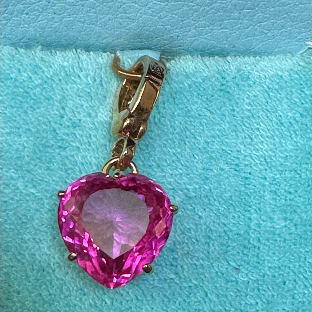 Juicy Couture Raspberry Pink Crystal Heart Charm Bag Purse